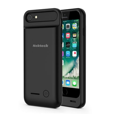 Nekteck iPhone 8 Plus / 7 Plus Battery Case, 4000mAh Compatible with iPhone 7 Plus / 8 Plus Battery Case External Charger Charging Case Backup Cover Juice Bank - Black (Best Iphone 7 Plus Battery Case)