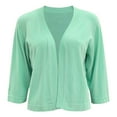 thumbnail image 3 of YDFCWXW Women's Thin Shrugs 3/4 Sleeve Lightweight Cropped Tops Open Front Cardigan for Dress Mint Green, L, 3 of 4