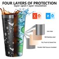 thumbnail image 3 of 16oz Tumblers Black White Gothic Hand Bat Eye Pattern Stainless Steel Vacuum Insulated Double Wall Travel Tumbler Cups Mug with Lid and Straw,Cleaning Brush for Coffee,Tea, 3 of 4