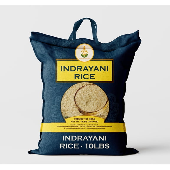 Shastha Indrayani Rice, 10 lbs (pack of 1), Gluten-Free, Aromatic White Rice