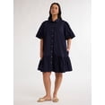 thumbnail image 2 of Free Assembly Women’s and Women's Plus Cotton Ruffle Mini Dress with Puff Sleeves, Sizes XS-4X, 2 of 5