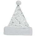 thumbnail image 3 of Northlight 21" Silver and White Sequin Snowflake Christmas Santa Hat - Medium, 3 of 7