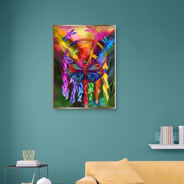 2 piezas 5D DIY taladro redondo completo diamante pintura mariposa atrapasueños Kit Decoración JShteea El nuevo