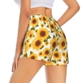 thumbnail image 4 of Picia Yellow Polka Dot Sunflower Pattern Women's 2 in 1 Athletic Running Shorts High Waisted Workout Casual Gym Sweat Shorts with Comfy Liner Zipper Pockets-XX-Large, 4 of 9