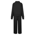 thumbnail image 6 of Letdown Plus Size Womens Lounge Set 2 Piece Outfits Oversized Pajama Set Long Sleeve Turtleneck Sweatshirt and Wide Leg Joggers with Pockets (Black,L), 6 of 6