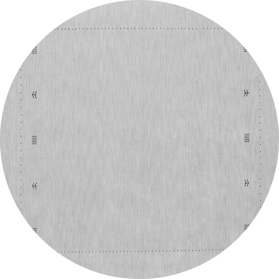 Ahgly Company Indoor Round Solid Gray Modern Area Rugs, 7' Round