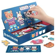 BST SHIER Toddler Magnetic Puzzles for Age 2 3 4 5, Wooden Animal Dress Up Matching Games Jigsaw Puzzle Toys for Kids Boys Girls, Fridge Magnets for Toddlers, Montessori Toys for 2 3 4 5 Year Old