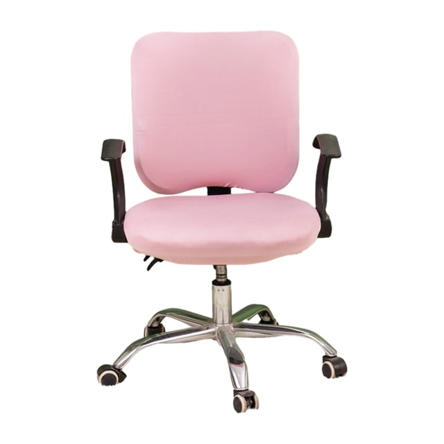 Housse Extensible pour Chaise d'Ordinateur, Housse de Chaise de Bureau Extensible, Polyester Élastique pour Chaise d'Ordinateur, Rose