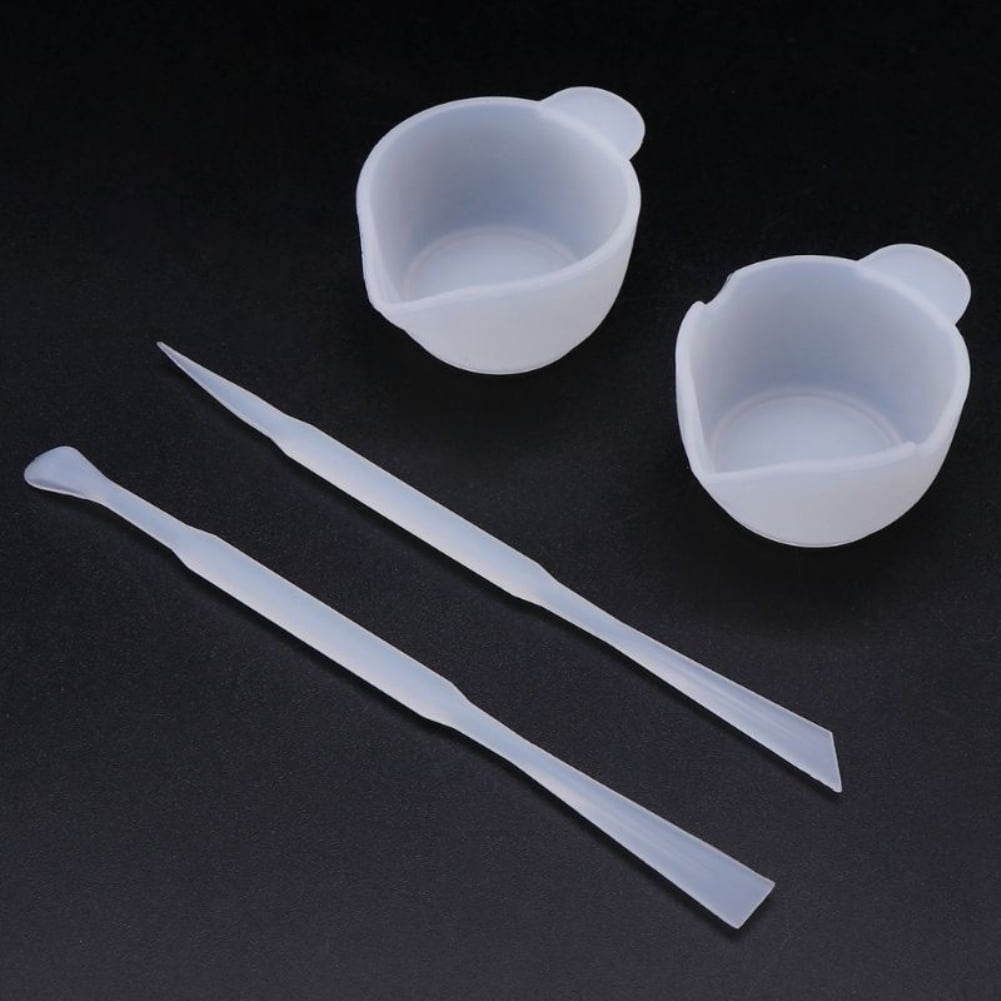 Yesbay 4Pcs Silicone Epoxy Resin Mixing Cups Stirrers DIY Jewelry