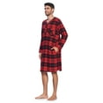 thumbnail image 5 of Ashford & Brooks Mens Flannel Plaid Long Sleep Shirt Henley Nightshirt, 5 of 6