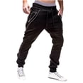thumbnail image 3 of Styesk Men's Pants Men's Solid Color Drawstring Fashionable Casual Pants Full Length Pants, 3 of 7