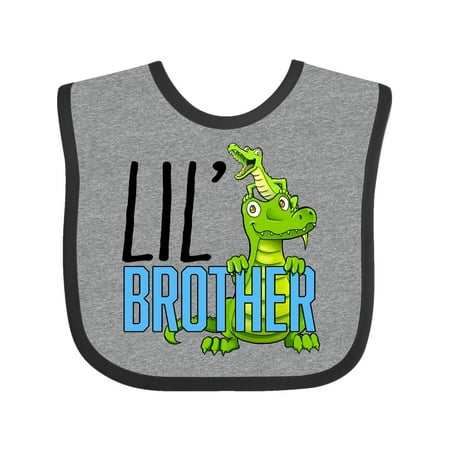 

Inktastic Lil Brother with Cute Green Alligators Gift Baby Boy or Baby Girl Bib