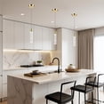 thumbnail image 2 of Paquete de 3 lámparas colgantes Esfos Kitchen Island con burbuja de cristal, 2 of 9
