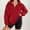 Red, variant on Womens Half Zip Fuzzy Fleece Sherpa Pullover Long Sleeve Oversized Sweatshirt Quarter Zip Crew Neck Sweatshirts Tops Teen Girls Fall Witer Clothes