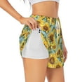 thumbnail image 2 of Disketp Farmhouse Sunflower Print Women's Shorts Workout Shorts for Athletic Gym Running Shorts with Phone Pockets Small, 2 of 8