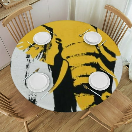 

Patifu Elephant Theme Round Tablecloth Stain-Resistant Washable for Indoor Outdoor Restaurants Weddings Parties Full Width Single-Sided Printing Home Kitchen Outdoor Decoration 46 -50