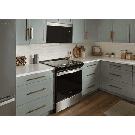 Whirlpool - 1.1 Cu. Ft. Over-the-Range Microwave with Flush Built-in Design - Stainless Steel
