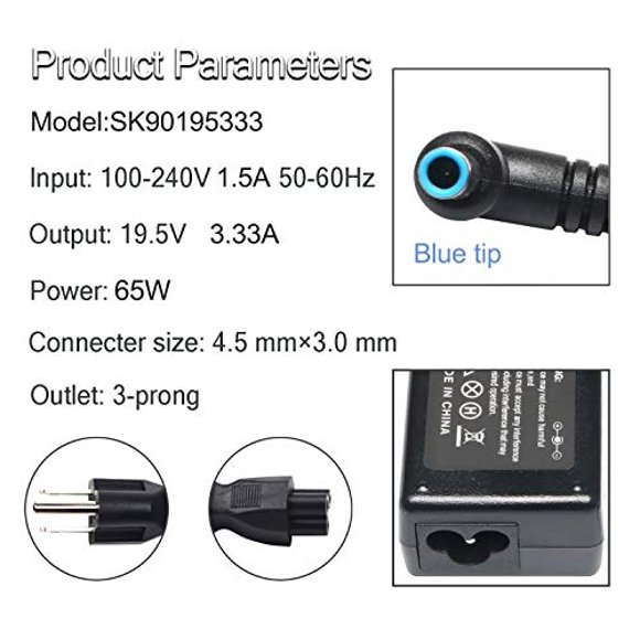 Adaptador de computadora portátil ROLADA para 65W 45W HP Smart Blue Tip