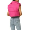thumbnail image 3 of INSPIRE CHIC Women's Padded Vest High Stand Collar Lightweight Zip Crop Jacket Puffer Vest M Hot Pink, 3 of 6