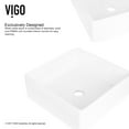 thumbnail image 3 of VIGO Dianthus Modern White Matte Stone 15 in. L x 15 in. W x 5 in. H Square Vessel Bathroom Sink, 3 of 11