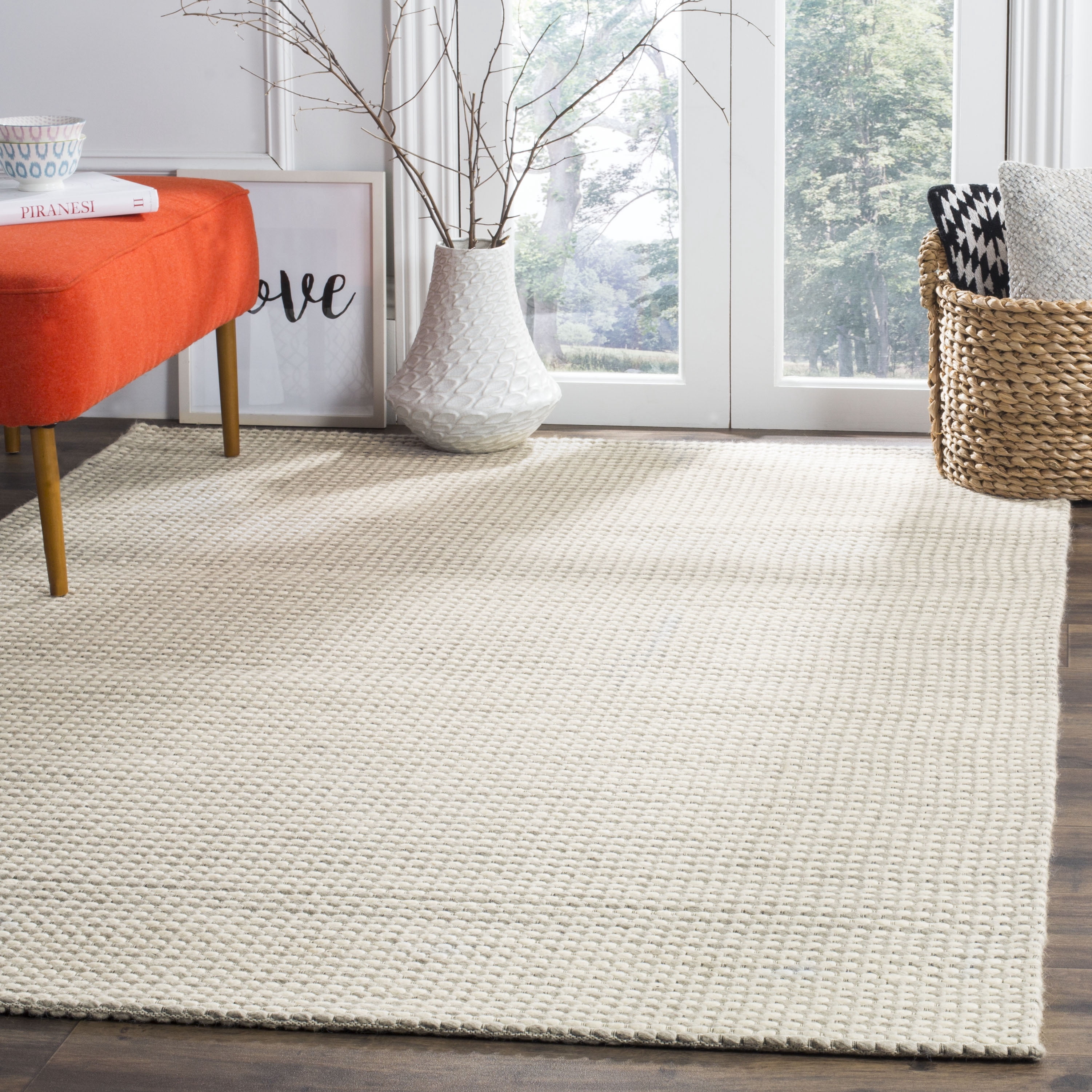SAFAVIEH Natura Corine Geometric Area Rug, Silver/Ivory, 6' x 9'