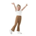 thumbnail image 2 of Actgleam Infant Baby Girls Flare Pants Ribbed Ruffle Bell Bottom Pants for Girl Trousers,Brown,1-2Years, 2 of 9