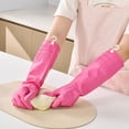 thumbnail image 2 of Waterproof Rubber Dishwashing Gloves, Non Slip Durable Household Cleaning Gloves, Protective Hand Gear for Kitchen Laundry and Daily Cleansing, 2 of 6