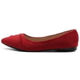 thumbnail image 2 of Ollio Women's Shoes Ballet Dress Faux Suede Pleated Pointed Toe Flats 1BN1833, 2 of 6
