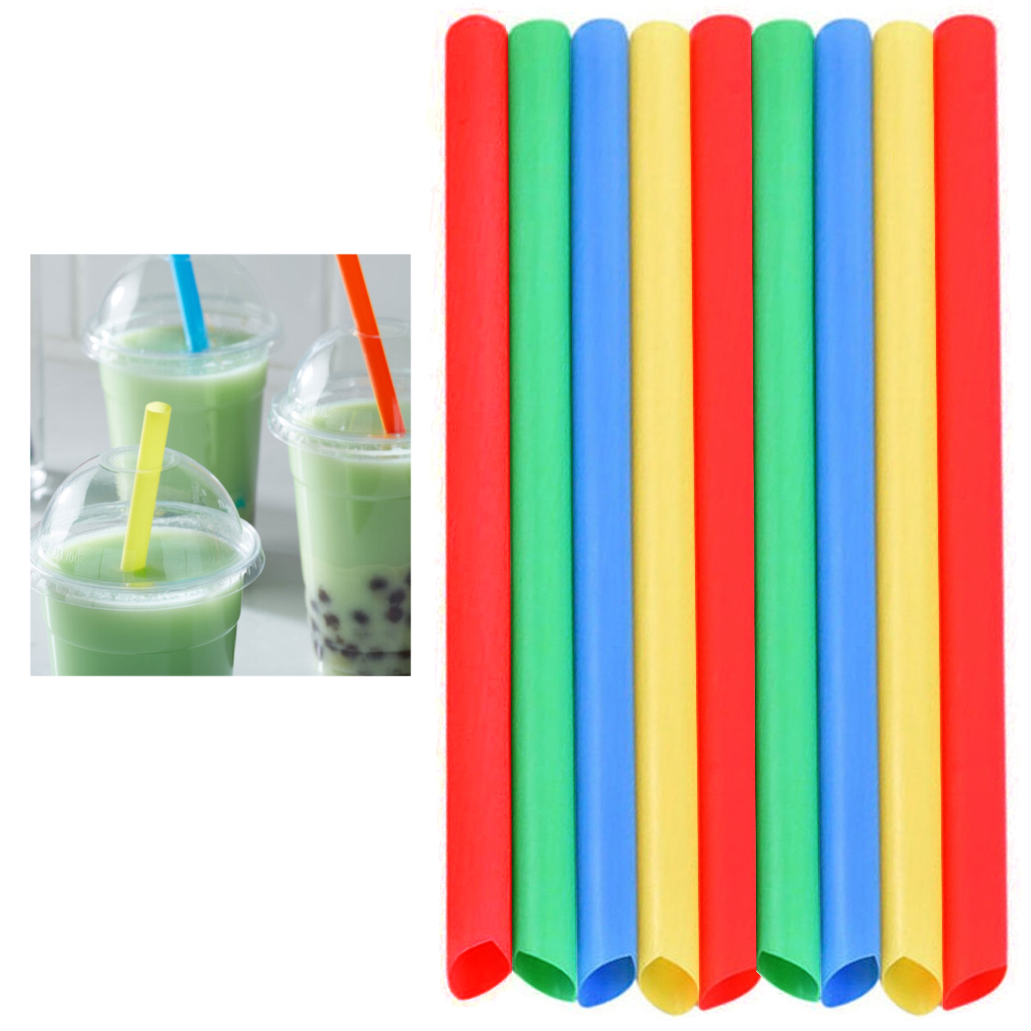 Milkshake Neon Slush Smoothie Spoon straws 6x200mm 5000QTY 