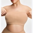 thumbnail image 5 of 2 Pack Plus Size Bandeau Bras for Women Strapless Ruched Front Tube Bralette Comfort Bras, 5 of 6