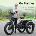 thumbnail image 3 of Aezusy Electric Tricycle for Adults, 500W 48V Folding Trike 20"x4.0" Fat Tire 3 Wheel Ebike with Large Basket for Women Men, Black, 3 of 13