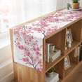 thumbnail image 6 of Table Runners 72 Inches Long Dress Scarves, Spring Peach Flowers Farmhouse Kitchen/Dining Table Runner, Coffee Tablerunners, Pink Botanical Floral Leaves Branch 18x72 Inch, 6 of 9