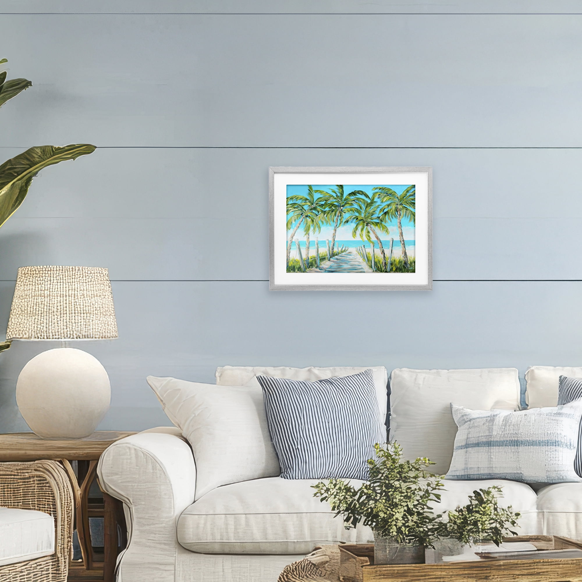 Stupell Industries The Path To Paradise Gray Framed Print Under Glass, design by Julie DeRice