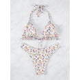 thumbnail image 2 of Women's Bikini Sets Cherry Print Halter Triangle Tie Side Bathing Suits 2 Piece Swimsuit, 2 of 6