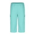 thumbnail image 5 of fnnxnal 2025 Trendy Mint Green Stretch Capris Pants for Summer with Pockets Womens Casual Comfort Fit Ladies Capri Pants S, 5 of 7