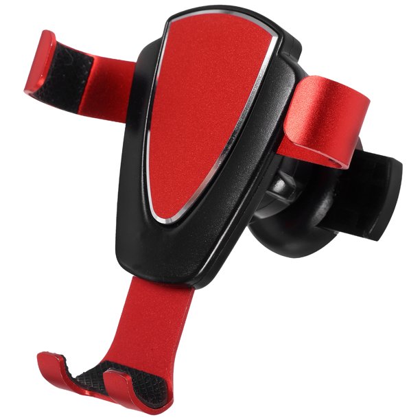 Soporte de teléfono para rejilla de ventilación de coche, soporte de gravedad, de metal, para coche (rojo)