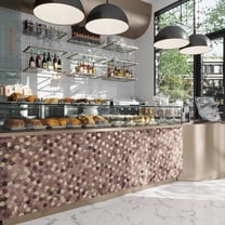 10 pack Hexagon Gold Beige 11.25 in. x 11.25 in. Honed Metal Peel and Stick Tile for Kitchen and Bathroom (8.79 sq. ft./Case)