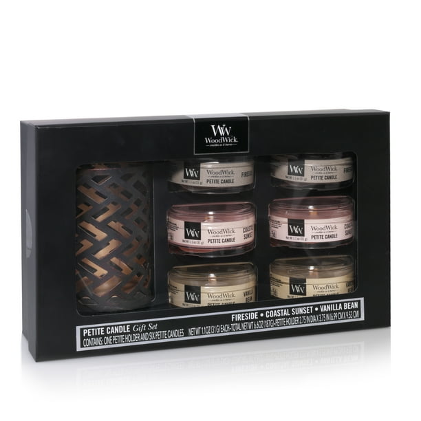 Woodwick Petite Candle Gift Set (Includes 6 Petite Candles with Holder