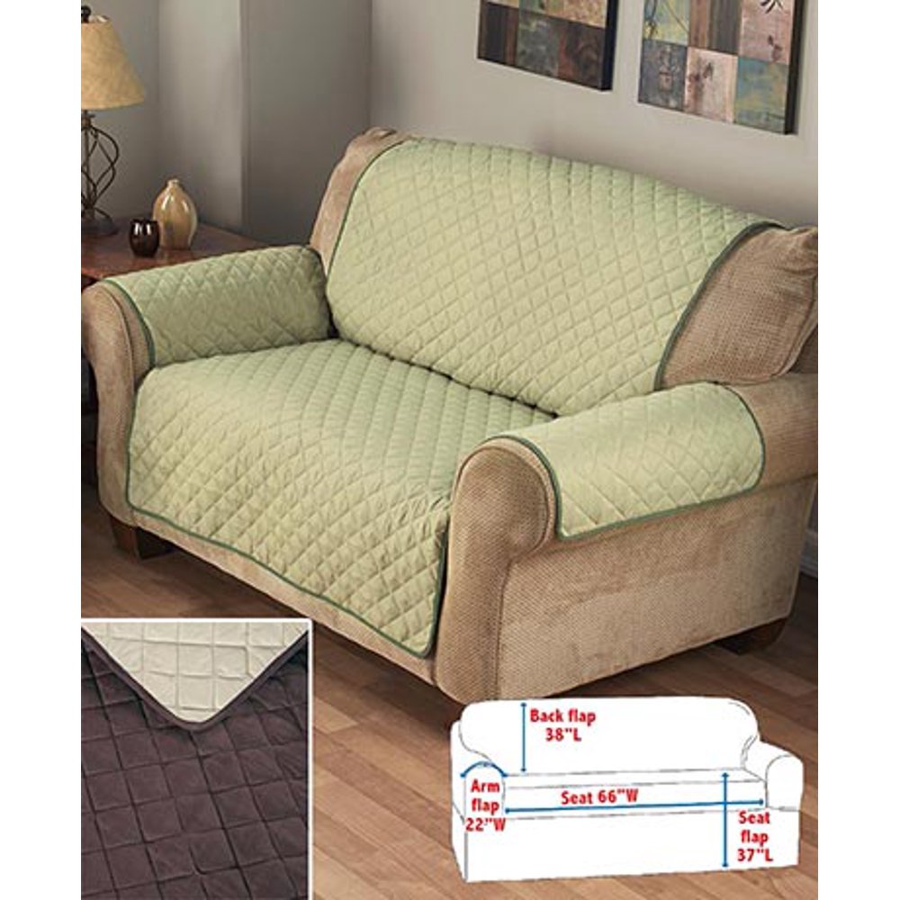 The Lakeside Collection Reversible Quilted Sofa Covers Chocolate/Tan