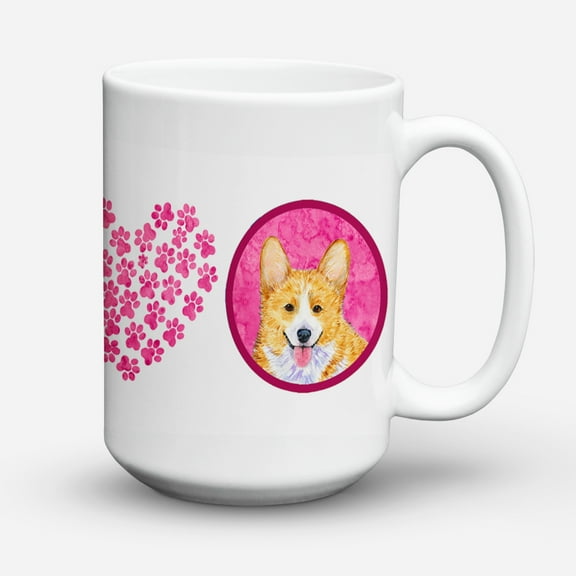 Pink Corgi Coffee Mug 15 oz