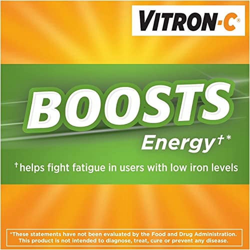 Vitron-C High Potency Iron Plus Vitamin C, Helps Absorb Iron, Gentle on Digestive System, Less Constipation, 60 Coated Tablets (pack of 5)