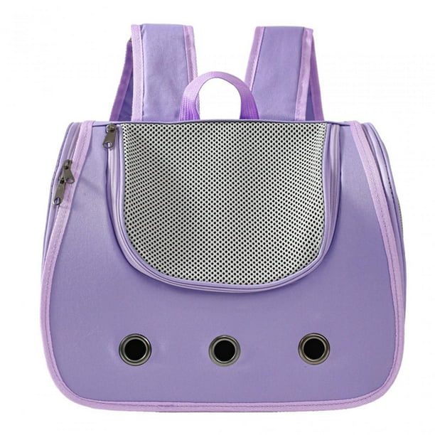 Mochila transportadora para gatos y perros, portátil, mochila de viaje para mascotas, mochila para perros y gatos para exteriores, viajes , Violeta