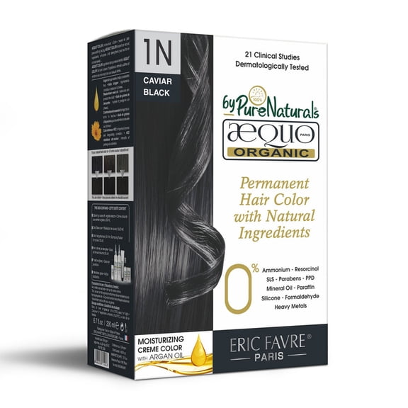 Aequo Organic IMP Cream 1N Natural Black Hair Colour For Women, 200 ML| Natural Long Lasting Permanent Hair Color for Men Beard & Mustache| 100% Grey Coverage| PPD & Ammonia Free (Pack Of 1)