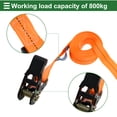 thumbnail image 4 of Correas de sujeción de trinquete Unique Bargains 2 Pcs 1 pulgada x 20 pies 1,764lb correas de sujeción para portaequipajes, motocicletas, camiones, remolques, negro y naranja, 4 of 7