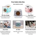 thumbnail image 4 of Lit pour Chien Litière pour Chat Meubles, Capsule Spatiale pour Chat, Pliable, Toilettes Fermées pour Chat, Table de Chevet Automatique pour Chat, Litière pour Chat à Double Porte, Rose Sortir, 4 of 8