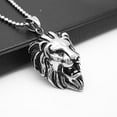 thumbnail image 4 of Punk Men's antirust Steel Animal Lion Head Shape Pendant Necklace, 4 of 5