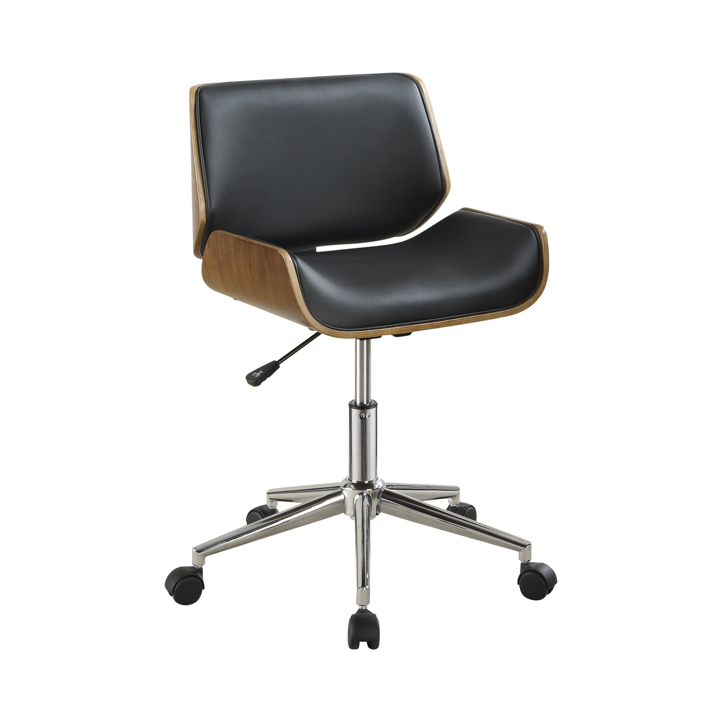 Baxton Studio Ambrosio Faux Leather Metal Office Chair in Black for sale online 