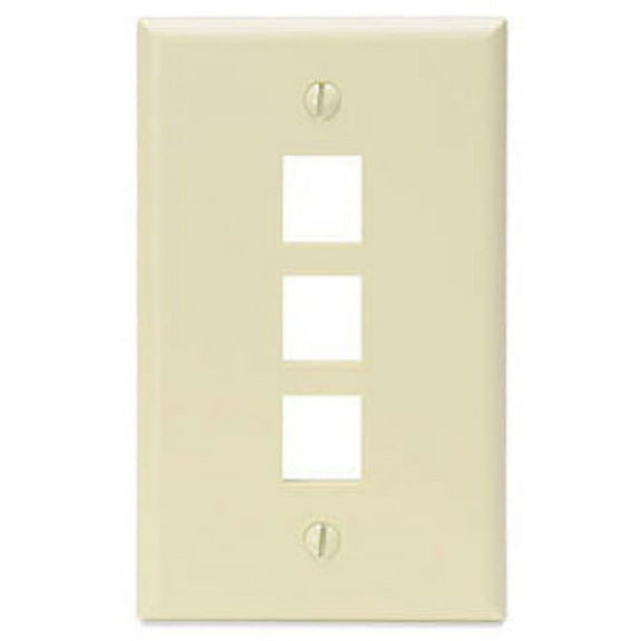 Leviton Almond Quickport 3-Port Wallplate 41080-3AP
