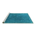 thumbnail image 2 of Ahgly Company Machine Washable Indoor Rectangle Oriental Turquoise Blue Industrial Area Rugs, 8' x 12', 2 of 4