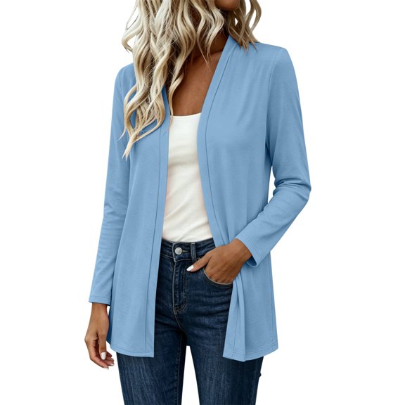Guluxicc Women's Lounge Jackets Open Front Long Sleeve Everyday Wear Tops for Spring Summer Casual Outfits